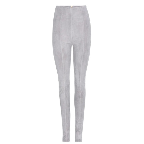 NWT Balmain Grey Suede High Waisted Leggings